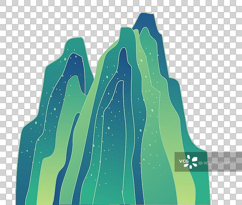 一座国潮风敦煌壁画中国风诗意江山山峰图片素材