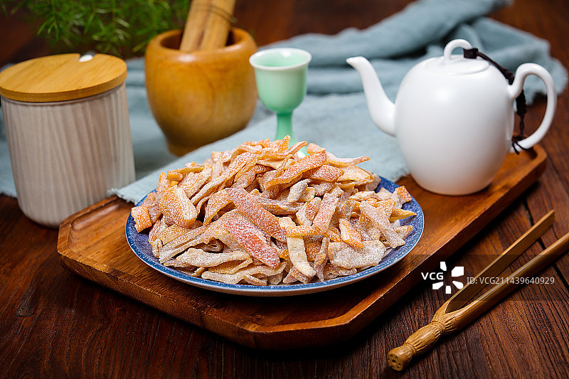 传统小吃美食盐津陈皮干图片素材