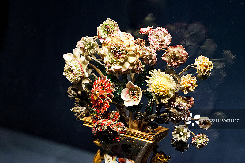 故宫古董宝石盆景图片素材