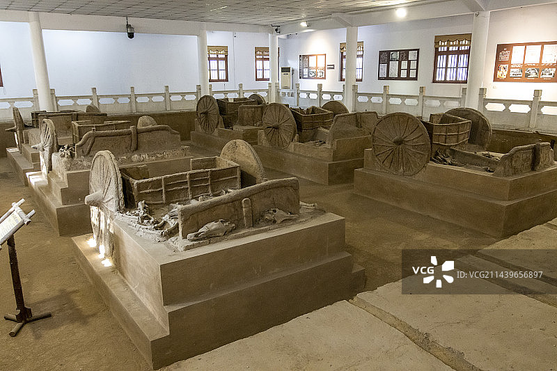 河南省安阳市殷墟宫殿宗庙遗址：殷代车马坑图片素材