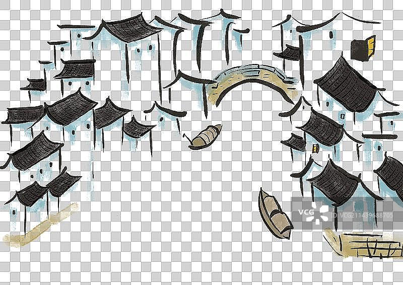 古风江南园林小景元素图片素材