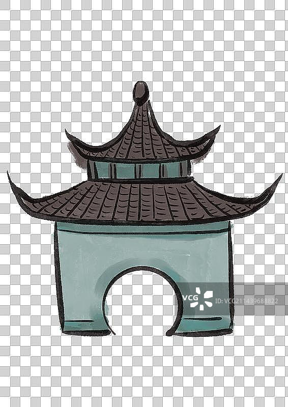 古风江南园林小景元素图片素材