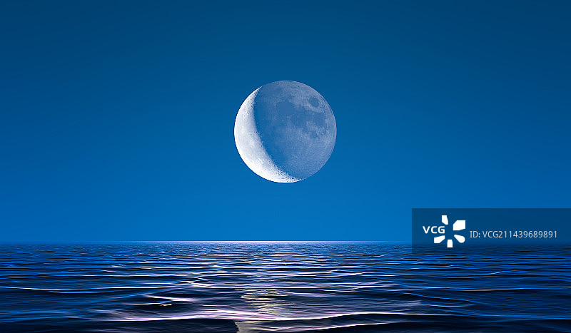 星空大海蓝色科技未来背景图，蓝色背景图片素材