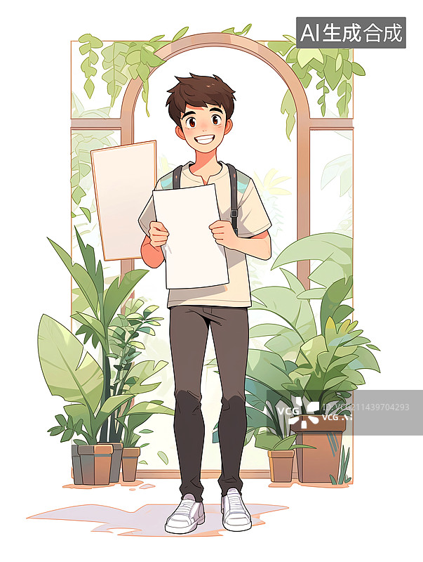 【AI数字艺术】高考录取通知扁平风格图片素材