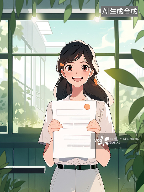 【AI数字艺术】高考录取通知扁平风格图片素材