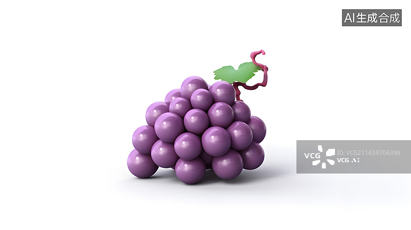 【AI数字艺术】3D葡萄饮料元素图片素材