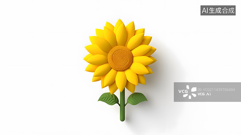 【AI数字艺术】3D向日葵元素图片素材