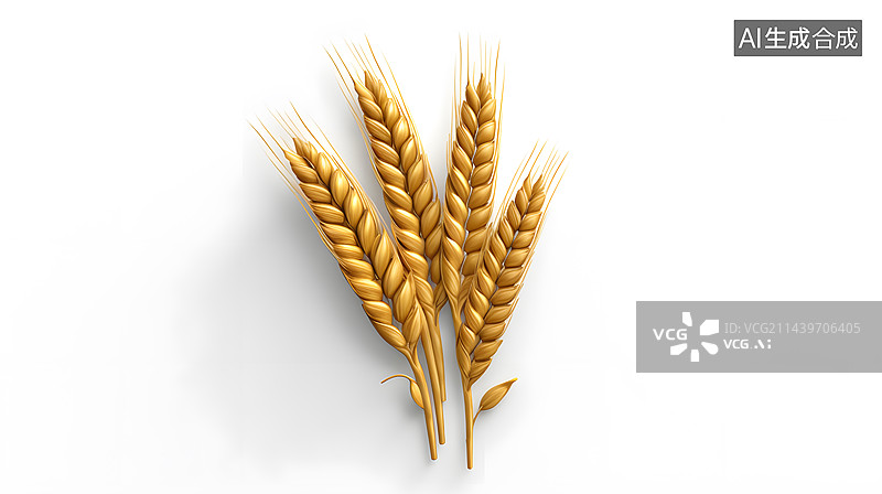 【AI数字艺术】3D小麦麦穗元素图片素材