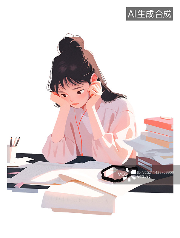 【AI数字艺术】努力学习高考考研工作图片素材