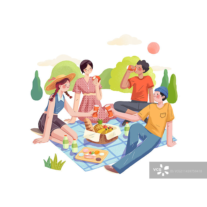 朋友野餐露营团建图片素材