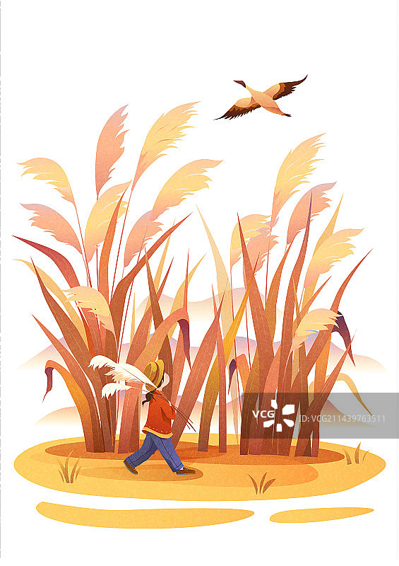 矢量清新儿童节气插画图形白露图片素材