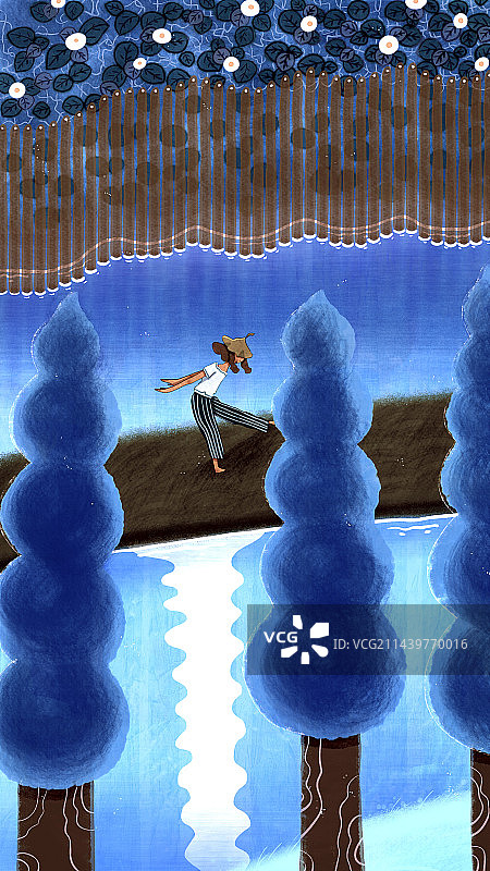 月光——节气插画图片素材