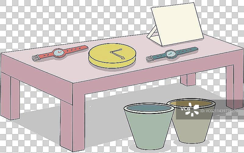 旅行摊位桌子手表钟表桶立牌青春小清新图片素材