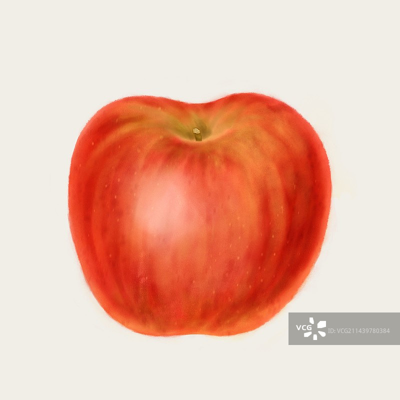 手绘水果一颗红苹果图片素材