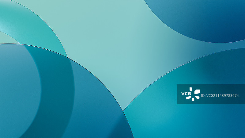 3D渲染抽象几何形状蓝绿色背景图片素材