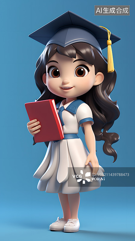 【AI数字艺术】3D卡通毕业生图片素材