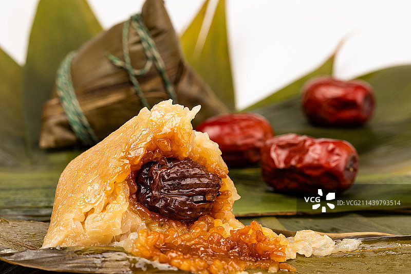 蜜枣粽子细节特写图片素材