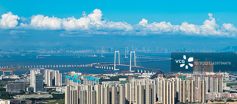 深中通道 中山市马鞍岛和深圳图片素材