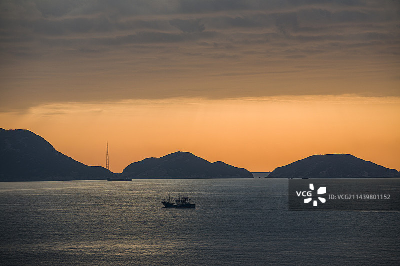 温岭石塘海上日出图片素材