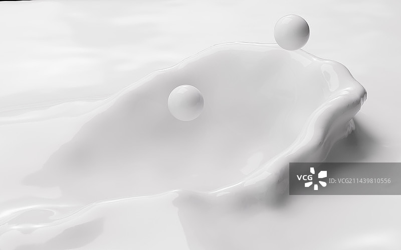 白色抽象飞溅的液体3D渲染图片素材