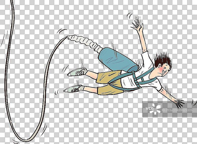 寻求刺激蹦极的人物元素图片素材