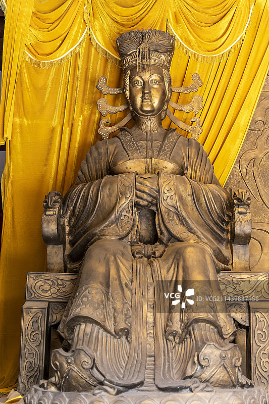四川省广元市皇泽寺二圣殿武则天雕像图片素材