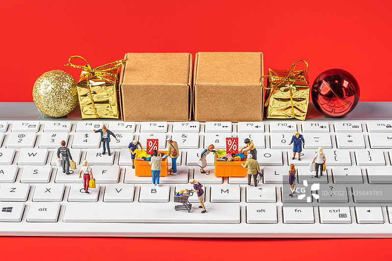 618电商购物节创意微缩景观图片素材