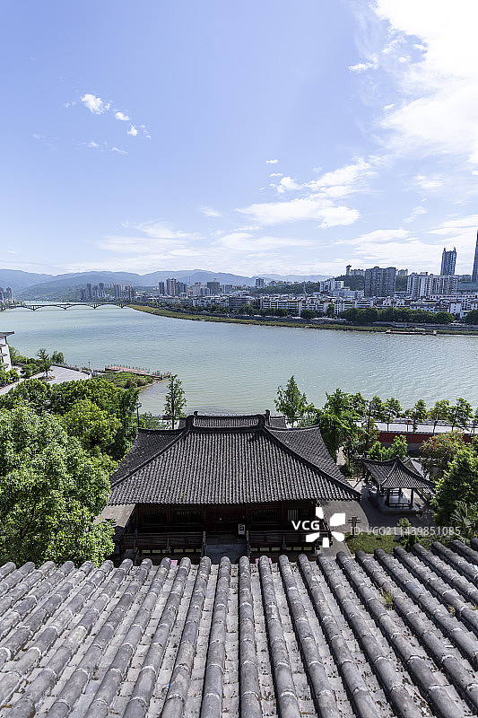 四川省广元市皇泽寺二圣殿俯瞰图片素材