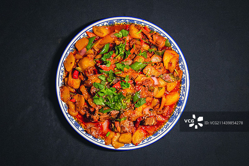 今天吃什么之大盘鸡图片素材