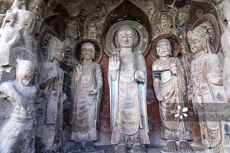 四川省广元市皇泽寺：大佛窟（初唐）佛像图片素材