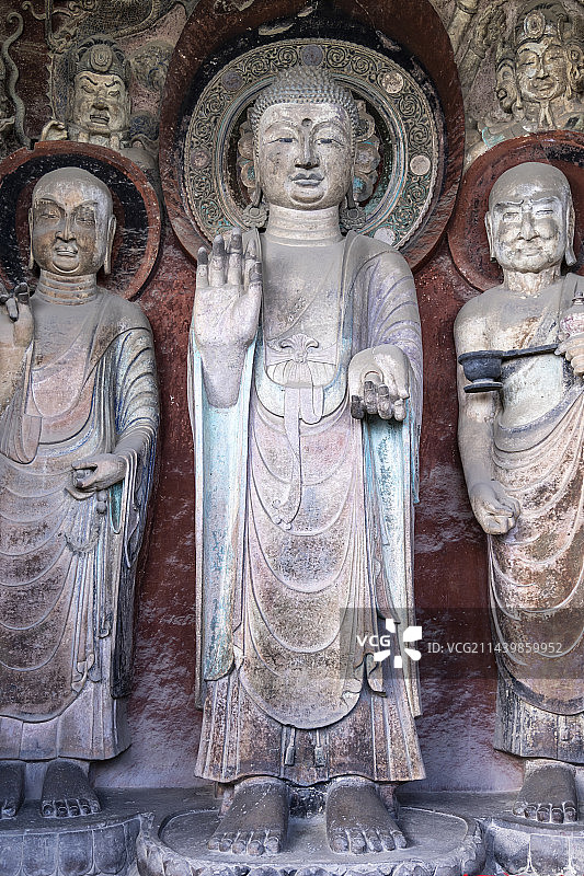 四川省广元市皇泽寺：大佛窟（初唐）佛像图片素材