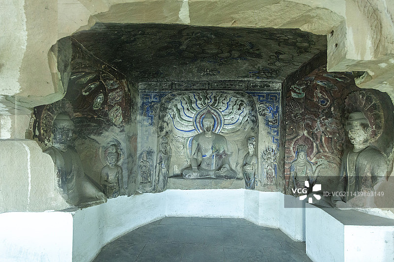 四川省广元市皇泽寺：迎晖楼58号窟佛像图片素材