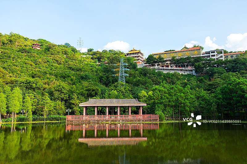 佛山顺德顺峰山公园，水生植物园，凉亭，宝林寺图片素材