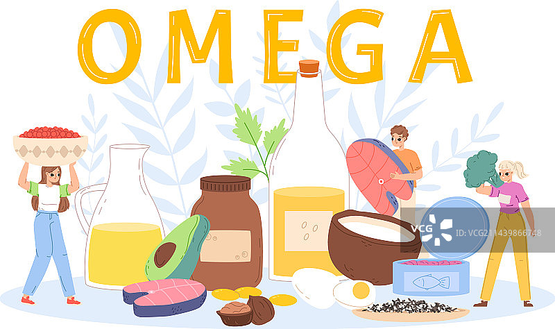 Omega食物成分：三文鱼排和油图片素材