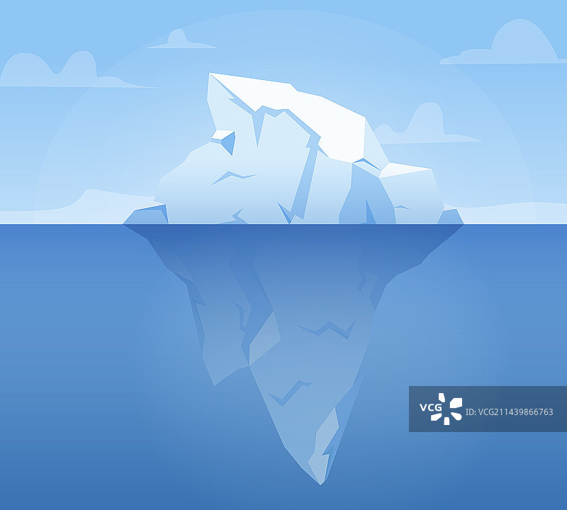 漂浮的冰山和巨大的冰川图片素材