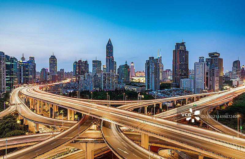 上海延安路高架图片素材