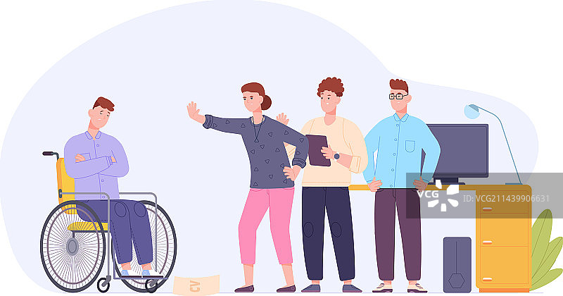 残疾人遭遇歧视失业图片素材