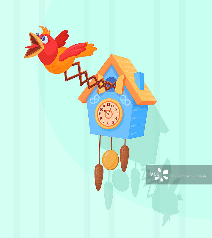 卡通布谷鸟钟图片素材