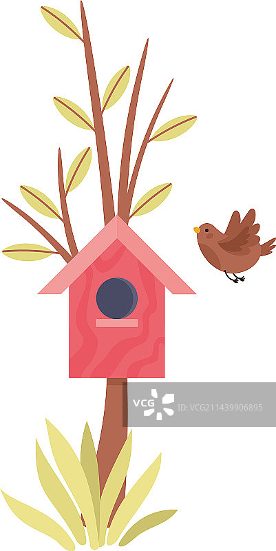 鸟与鸟舍（春季）图片素材
