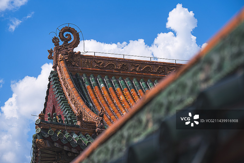 沈阳故宫博物院 传统建筑 屋顶鸱吻图片素材