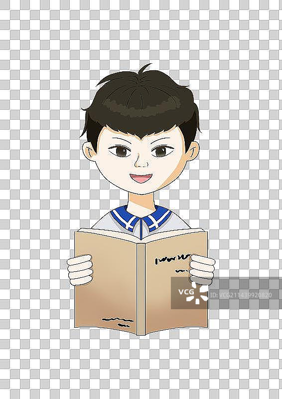 读书的小男孩图片素材