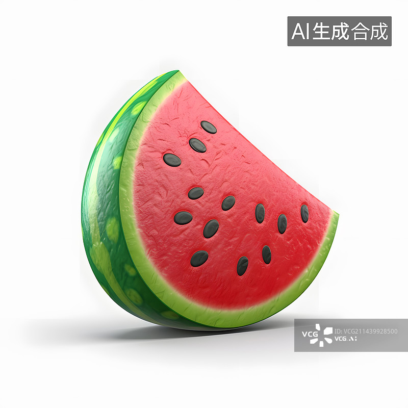 【AI数字艺术】AIGC:西瓜 3D C4D 单独一片西瓜图片素材