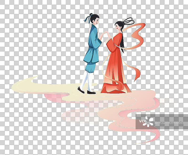 七夕情人节牛郎织女图片素材