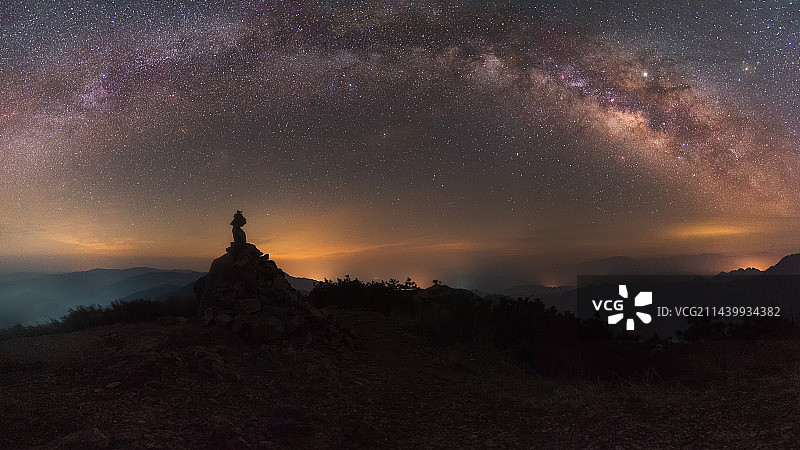 中国杭州临安太子尖银河图片素材