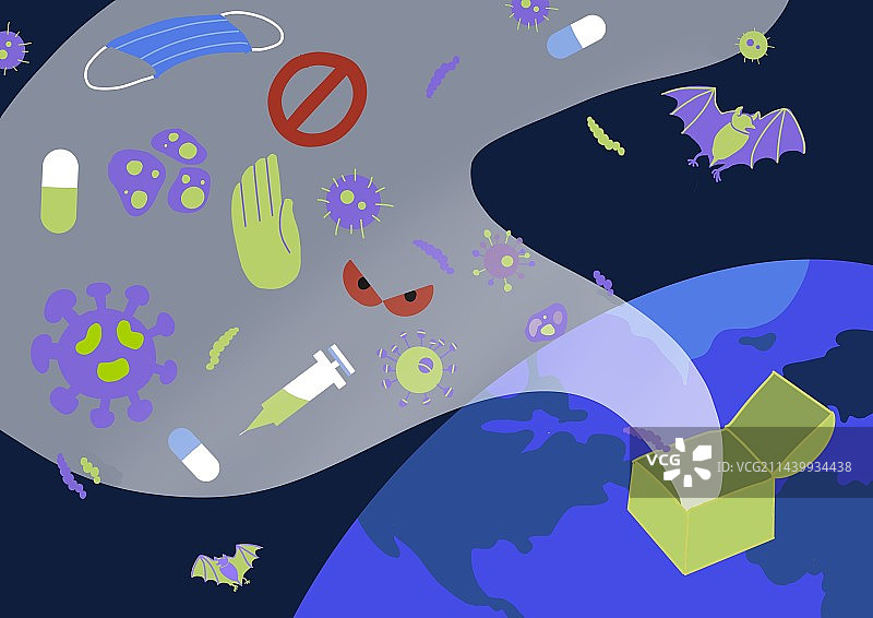 病毒元素插画图片素材