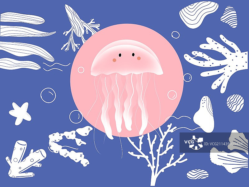 水母插画图片素材