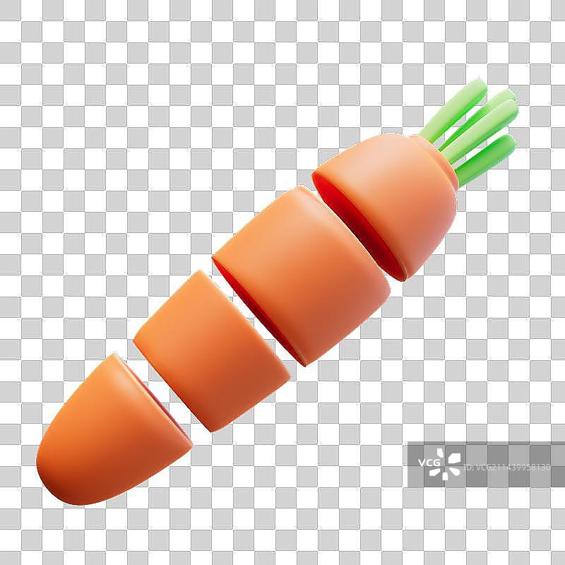 3D切开的胡萝卜图片素材