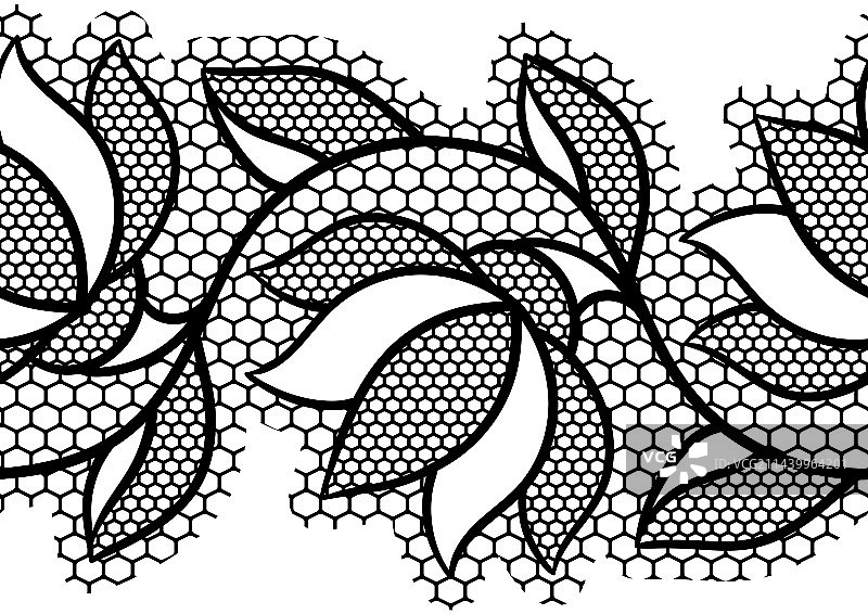 花卉蕾丝无缝边框图案图片素材