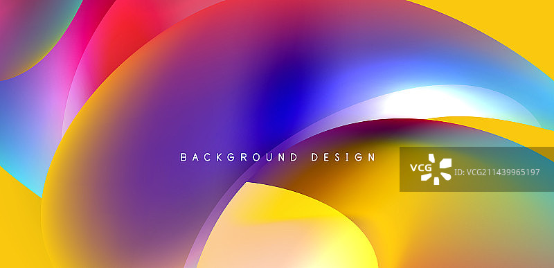 美丽的液体形状与流体的颜色抽象图片素材