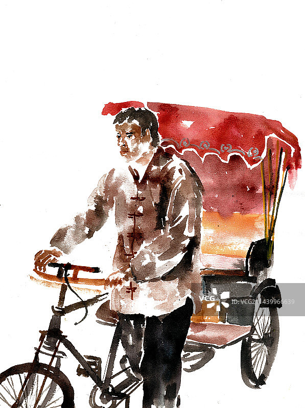 人力车男子图片素材